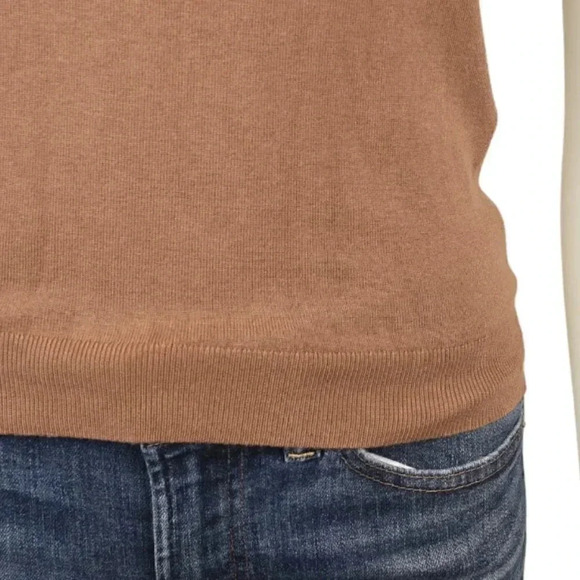 Simons Twik Short Sleeve Mockneck Sweater Brown Viscose Size Small - Picture 4 of 9